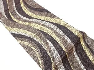 紙布曲線模様織出し袋帯